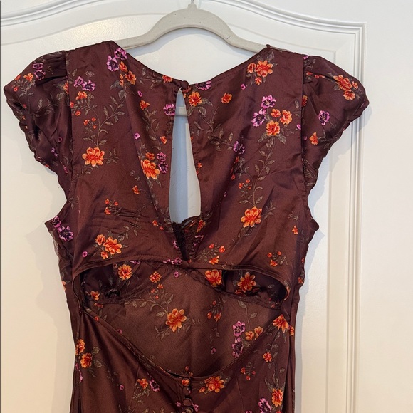 Floral Slip Dress in Deep Burgundy Free People Butterfly Babe Size Medium - Picture 7 of 10